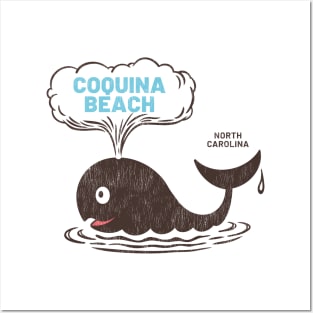 Coquina Beach, NC Summertime Vacationing Whale Spout Posters and Art